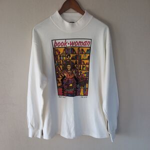 Vintage 80s Book Woman Shirt Graphic Long Sleeve Book Lover Tee BookTok Feminist